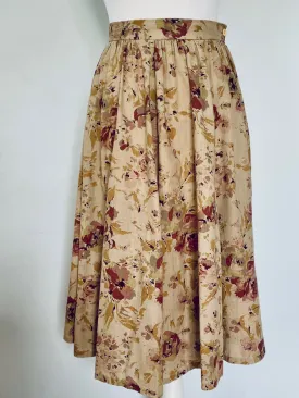 Vintage Wallis muted floral full skirt size 10