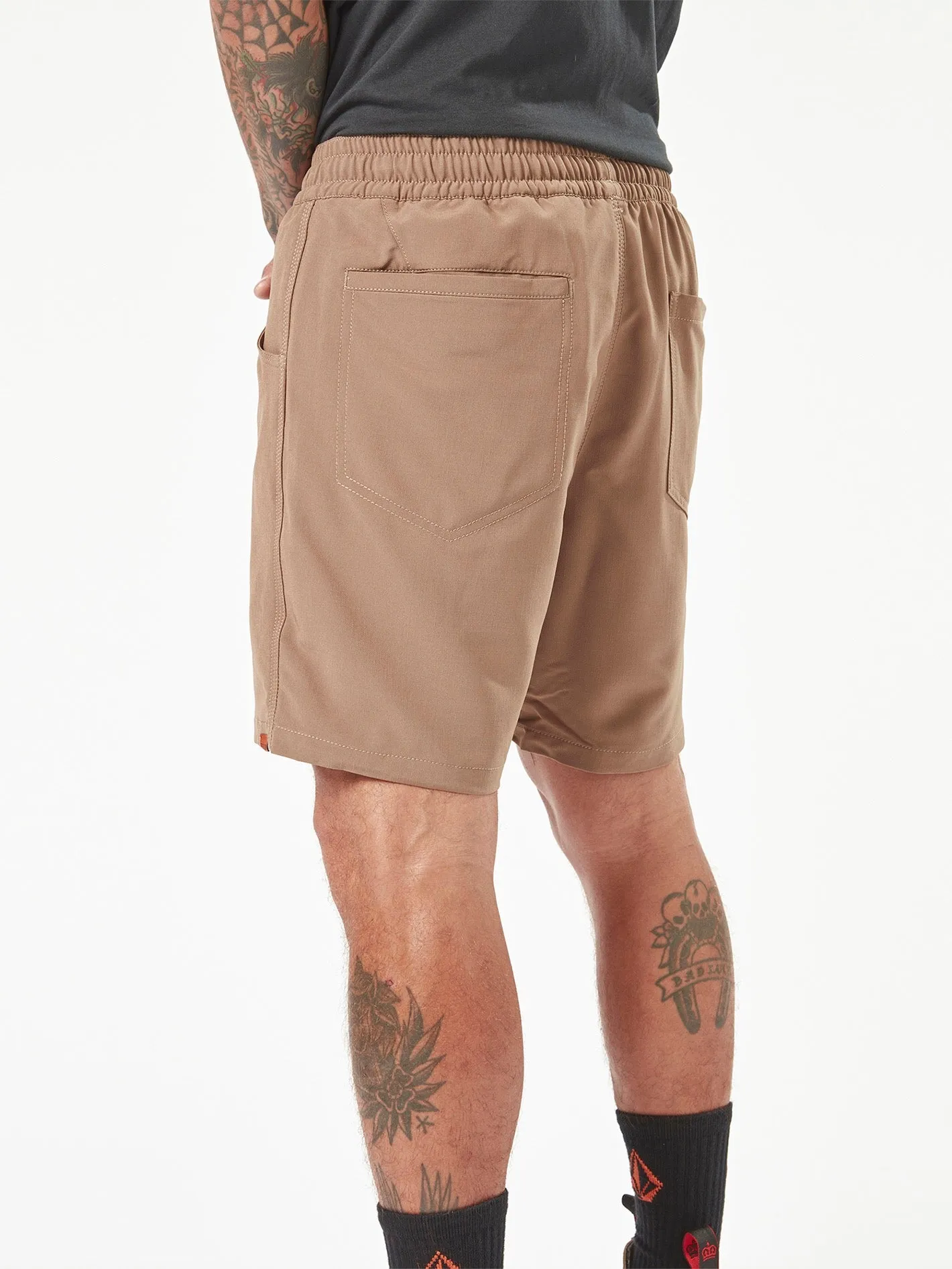 Volcom Workwear Slab Elastic Waist Hybrid Shorts - Brindle