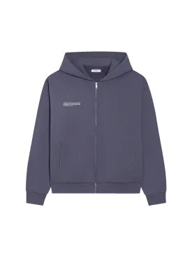 Wide Fit Zipped Hoodie—slate blue