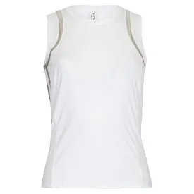 Women`s Elle Tennis Tank White and Silver Sand