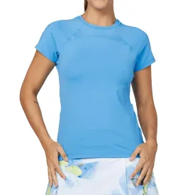 Womens New Wave Short Sleeve Tennis Top Neo Blue